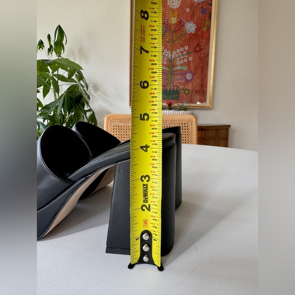 NORDSTROM RACK Vegan Leather Chunky Heels Black - Picture 6 of 6